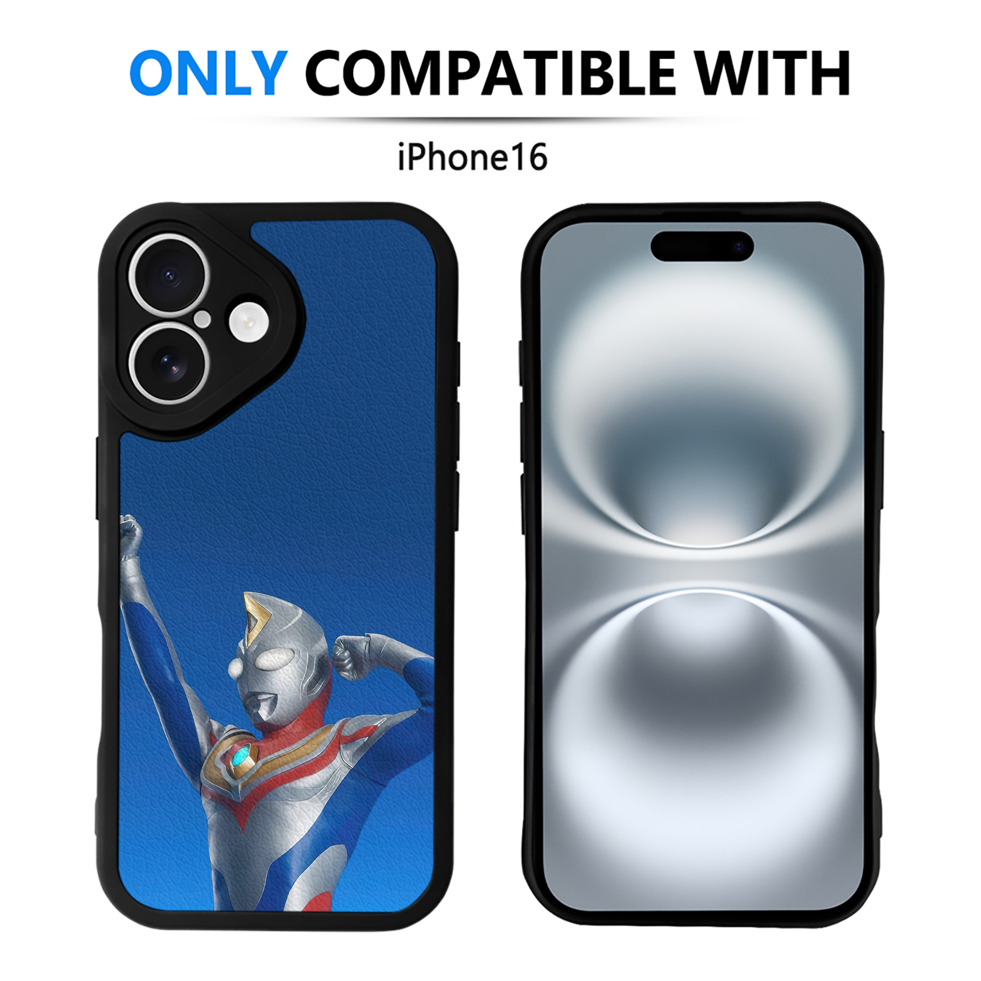 （画像用） ウルトラマン Ultraman 【iPhone 16シリーズ対応】シリコンスマホケース（レザー調） 材質：シリコン